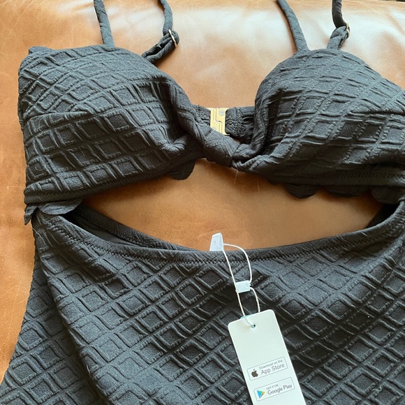 Cupshe Other - Cupshe black one piece bathing suit. Size L. NWT. High waisted bottom.